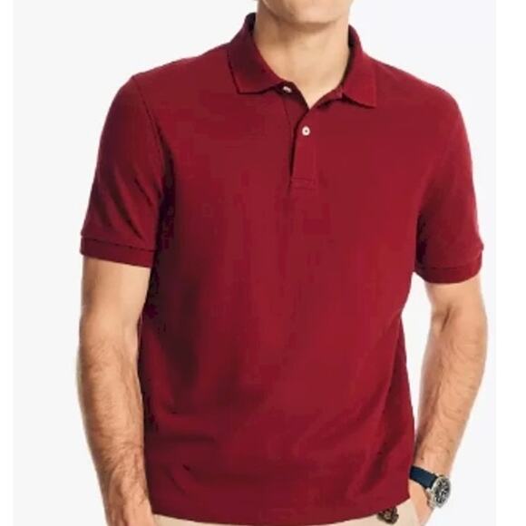 J. Crew Repp Polo Shirt Men XL Burgundy Red Pique Short Sleeve Cotton Mesh - Picture 1 of 11
